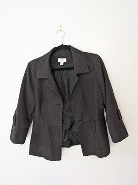Adorable Anne Taylor Loft Black Blazer with 3/4 sleeves